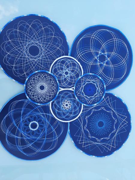 ITH Stickdatei Untersetzer und Glasabdeckung Spiro